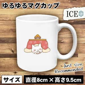 ネコ おもしろ マグカップ コップ 猫 ねこ こたつ 陶器 可愛い かわいい 白 シンプル かわいい カッコイイ シュール 面白い ジョーク ゆる