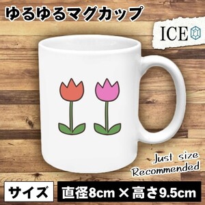 チューリップ おもしろ マグカップ コップ 陶器 可愛い かわいい 白 シンプル かわいい カッコイイ シュール 面白い ジョーク ゆるい プレ