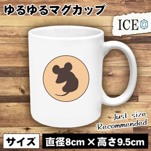 ネズミ シルエット おもしろ マグカップ コップ 陶器 可愛い かわいい 白 シンプル かわいい カッコイイ シュール 面白い ジョーク ゆるい