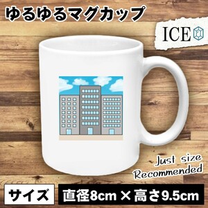 ビル街 おもしろ マグカップ コップ 陶器 可愛い かわいい 白 シンプル かわいい カッコイイ シュール 面白い ジョーク ゆるい プレゼント