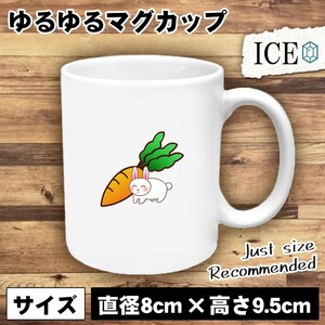 うさぎ おもしろ マグカップ コップ ウサギ 卯 兎 ニンジンと 陶器 可愛い かわいい 白 シンプル かわいい カッコイイ シュール 面白い ジ