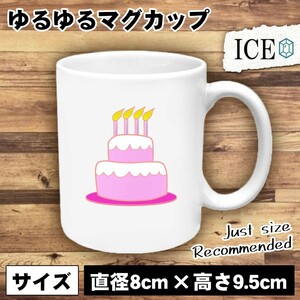 誕生日 おもしろ マグカップ コップ ケーキ バースデー 陶器 可愛い かわいい 白 シンプル かわいい カッコイイ シュール 面白い ジョーク