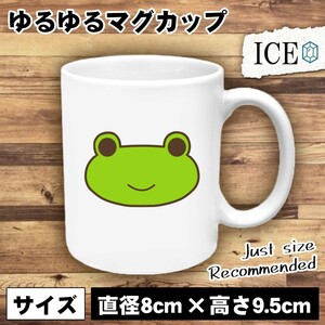 カエル 顔 おもしろ マグカップ コップ 陶器 可愛い かわいい 白 シンプル かわいい カッコイイ シュール 面白い ジョーク ゆるい プレゼン