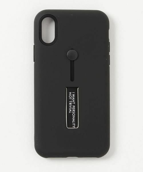 スマホスタンド＆リングベルト付iPhoneケース　iPhoneXS Max ブラック