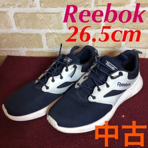 【売り切り!送料無料!】A-186!Reebok!26.5cm!ローカットスニーカー!スニーカー!ウォーキングシューズ!メンズスニーカー!ネイビー系!中古!