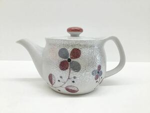 ★お買い得★急須★四葉花★赤★ポット★波佐見焼★茶漉し付★箱なし★NO97