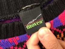 MADE IN USA MOVES DESIGNED ACRYLIC KNIT SWEATER SIZE L? アメリカ製 総柄 アクリル ニット セーター_画像3