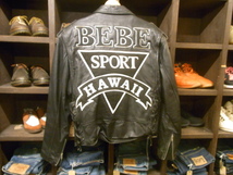 90’S MADE IN USA MONTANA BEBE SPORT HAWAII DUOBLE RIDERS JKT SIZE L アメリカ製 べべ スポーツ レザー ライダース ダブル ジャケット_画像3