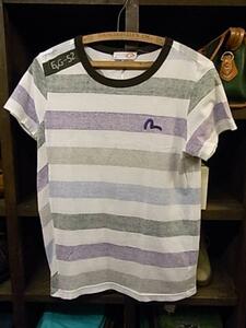 EVISU ボーダー柄 半袖 Tシャツ SIZE M エヴィス レディース