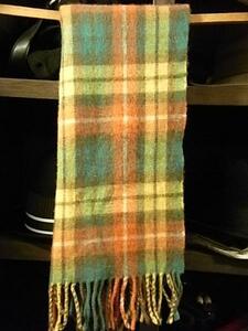 MADE IN SCOTLAND LAMBS WOOL マフラー タータンチェック 赤