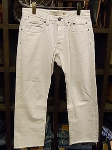 MADE IN ITALY SIVIGLIA CAT OFF WHITE DENIM PANTS SIZE 30 イタリア製 シルヴィア カットオフ ホワイト デニム パンツ