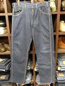 60'S VINTAGE UNION MADE 片ツメ IDEAL ジップ デニム パンツ 裏地ネル SIZE 33 ヴィンテージ ジーンズ ペインター ワーク 