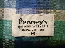 50'S PENNEY'S オープンカラー チェックシャツ SIZE M_画像3