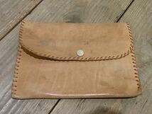 VINTAGE LEATHE WALLET HAND MADE ヴィンテージ レザー 財布 ハンドメイド_画像1