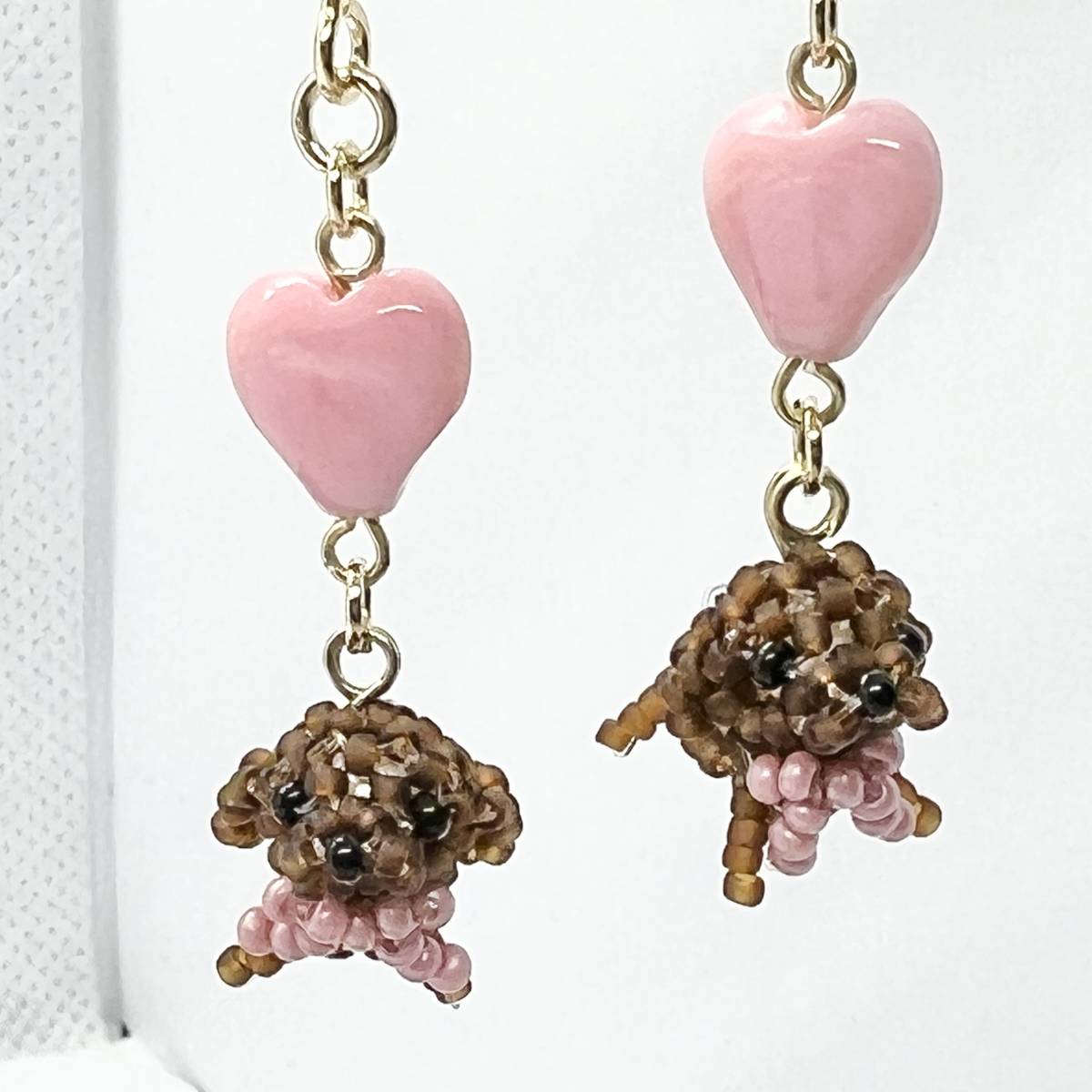 ★ Handmade★Toy Poodle Queen Conch Shell Heart Boucles d’oreilles (peuvent être changées en boucles d’oreilles), Fait main, Accessoires (pour femmes), Des boucles d'oreilles, Des boucles d'oreilles