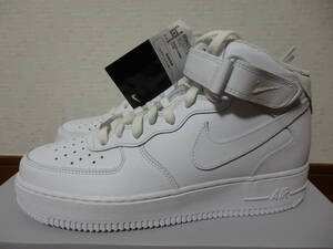 即決♪新品 NIKE ナイキスニーカー WMNS AIR FORCE 1 '07 MID エアフォース１ ミッド トリプルホワイト 27.5cm♪25周年記念♪40周年記念