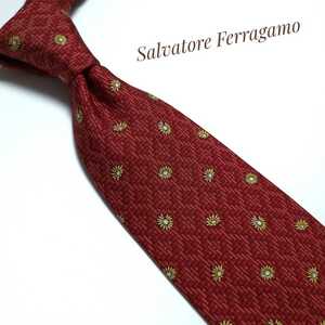 Salvatore Ferragamo フェラガモ ネクタイ ハイブランド 高級 赤 887