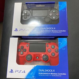 PS4 ワイヤレスコントローラー 純正 ブラック レッド