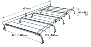 ◆ROCKYルーフキャリアZMシリーズ ハイエース/レジアスエースバン RZH182K/TRH102V/TRH124B 標準ルーフロングボディ ZM-528M