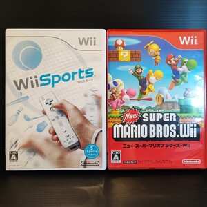 【Wii】WiiSports + NEWスーパーマリオブラザーズWiiのセット Wii Sports Nintendo 任天堂