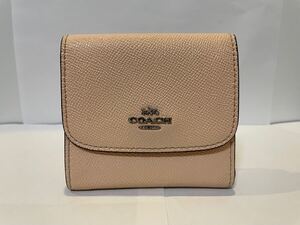COACH コーチ 三つ折り財布 レザー 薄ピンク