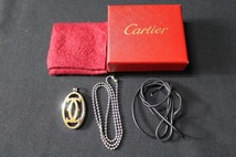 【5d▲11013D】★Cartier カルティエ★2C★ペンダント★ネックレス★アクセサリー★シルバー系★箱付き★現状品_画像1