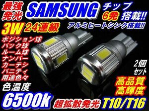 【全国送料無料】最強光3wサムスンチップ搭載T10/T16★2個セット24連級ポジション