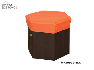 東谷 BOXスツール ヘキサゴン 六角形 折りたたみ収納箱 オレンジ 椅子 いす W43×D38×H37 BLC-379OR あずまや メーカー直送 送料無料