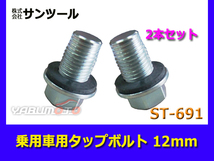 サンツール 乗用車用 タップボルト 12mm 2本セット ST-691_画像1