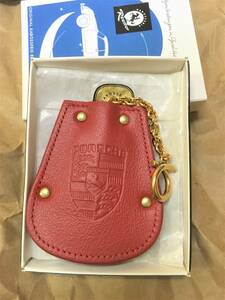  red RECARO made regular reissue Porsche 356 key fob real leather made ( pouch storage ) key case Recaro PORSCHE 911 key pouch key holder 
