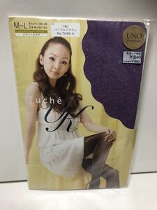 kchu-ru lame [ purple Brown ] Gunze Tuche stockings god rice field .. bread -stroke UNO M-L beautiful legs GUNZEtushe pattern tights net 