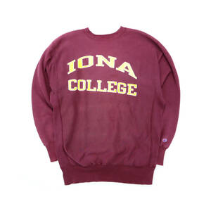 ☆送料無料☆ 90s ビンテージ CHAMPION チャンピオン USA製 リバースウィーブ IONA COLLEGE カレッジ スウェット メンズ XL 古着 90年代