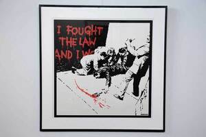 【真】『バンクシー Banksy「I Fought The Law」WCP リプロダクション 46/500 紙箱 8885』絵画 インテリア アートパネル, 美術品, 版画, シルクスクリーン