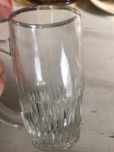 昭和レトロ　銀縁ガラスのマグカップ 持ち手付きコップ　レトログラス　プレスガラス　_画像3