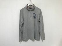 本物トミーヒルフィガーTOMMYコットンハーフジップ長袖TシャツロンTサーフアメカジビジネススーツメンズグレーMインナー_画像1