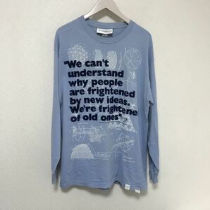 本物イマジナリーファンデーション IMAGINARYFOUNDATIONユナイテッドアローズプリント長袖TシャツロンTアメカジメンズ青Lアメリカ製