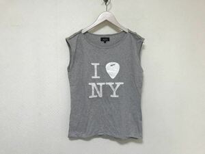  genuine article A.P.C. APC cotton print no sleeve T-shirt tank top American Casual Surf business suit lady's gray S India made 