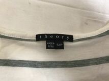 本物セオリーtheoryボーダー柄ノースリーブTシャツタンクトップアメカジサーフビジネススーツレディース白ホワイトグレーSインナーペルー製_画像4