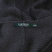 新品 LAUREN ralph Lauren ラルフローレン 幅広 ざっくり コットン レーヨン ニット カットソー ランダム パッチワーク グレー XXS 未使用_画像4