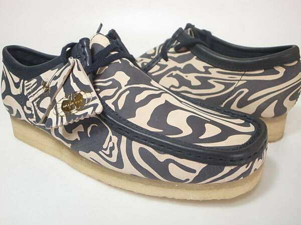 【送料無料 即決】Clarks Originals x Wu Wear 別注コラボ WallabeeWW Lo 25.5cmワラビーWu-Tang Clanウータンクラン限定ネイビー 試着のみ