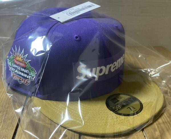 送料無料 新品 7 5/8 60.6cm supreme 2-Tone Box Logo New Era パープル Purple 紫 ボックスロゴ ニューエラ シュプリーム 帽子