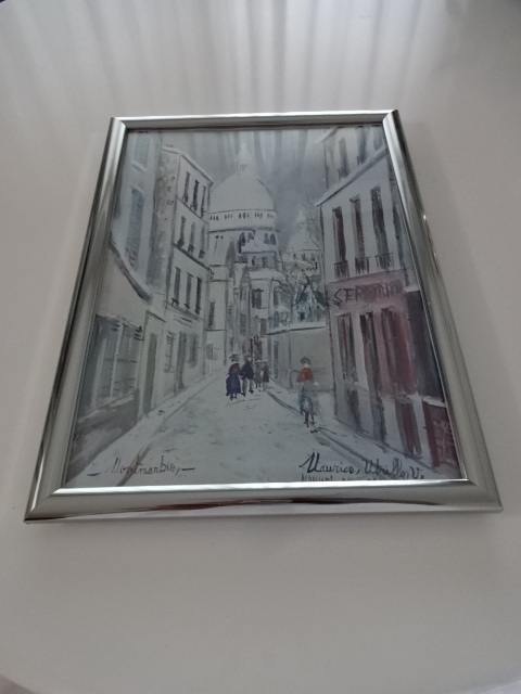 Art frame § A4 frame (selectable) with photo poster § Maurice Utrillo § Landscape painting, painting, city, Montmartre, Paris, France, Sacre Coeur Basilica, furniture, interior, interior accessories, others