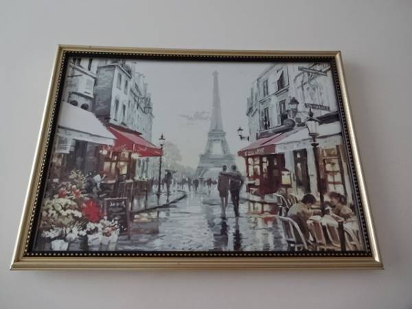 Cadre d'art § Cadre A4 avec poster photo (en option) § Paris, paysage urbain, style pictural, tour Eiffel, France, meubles, intérieur, accessoires d'intérieur, autres