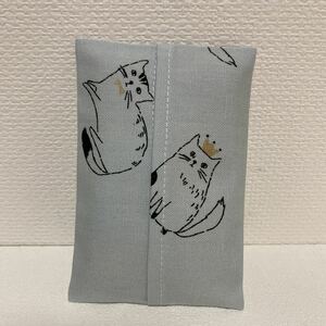 ◎ハンドメイド◎No.285 ポケットティッシュケース♪大きいポケットティッシュ用 小学生 幼稚園 小学校 猫　ネコ