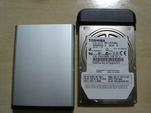 2.5インチ外付けハードディスク (内蔵HDD東芝 TOSHIBA 120GB) 中古品