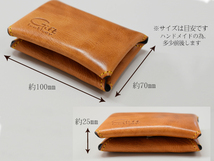 名刺入れ 本革 メンズ ネイビー 青 ハンドメイド 手作り ビジネス 仕事 Gift leather 贈り物 プレゼント 父の日 ネコポス 送料無料_画像4