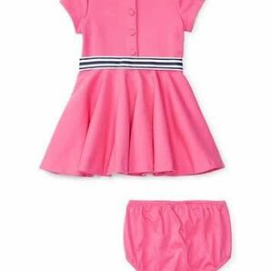 新品★ラルフローレン フィット フレア ドレス ウエストリボン 24M 2歳 90cm ピンク ワンピース パンツ付きの画像2