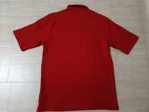 サイズ:M　美品　NIKE　golf (ナイキ　ゴルフ)FIT DRY ハーフジップ 半袖ポロシャツ 刺繍ロゴ 色:赤_画像6