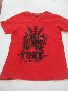 2002MK●東方神起ツアーグッズ「TOHOSHINKI LIVE TOUR 2012 ~TONE~ Tシャツ/赤/Mサイズ」ユンホ/チャンミン