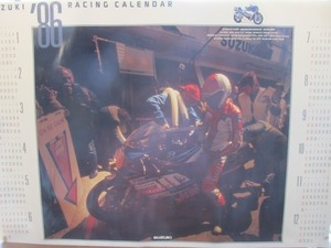 2105MK●カレンダー「SUZUKI スズキレーシングカレンダー1986/GSX-R750」1986昭和61●大判/B1サイズ/約73cm×103cm